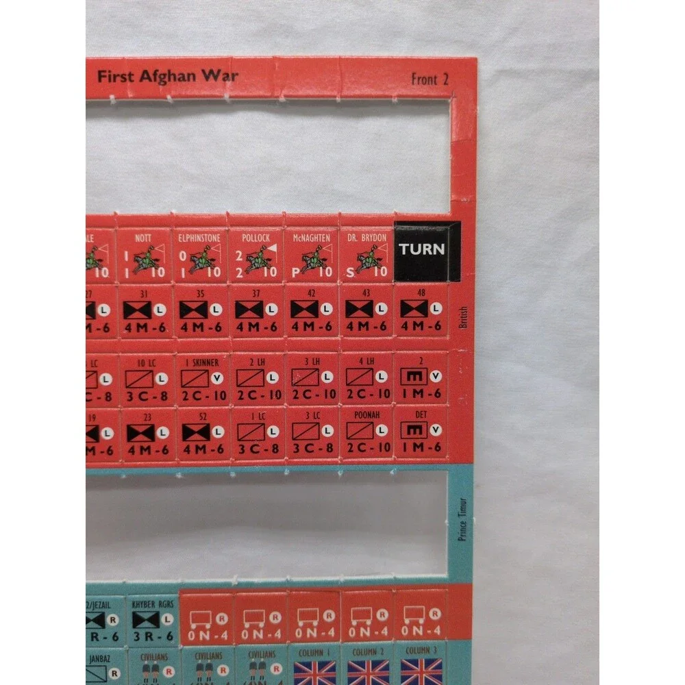 *Incompelte* First Afghan War Token Sheet Strategy And Tactics #179